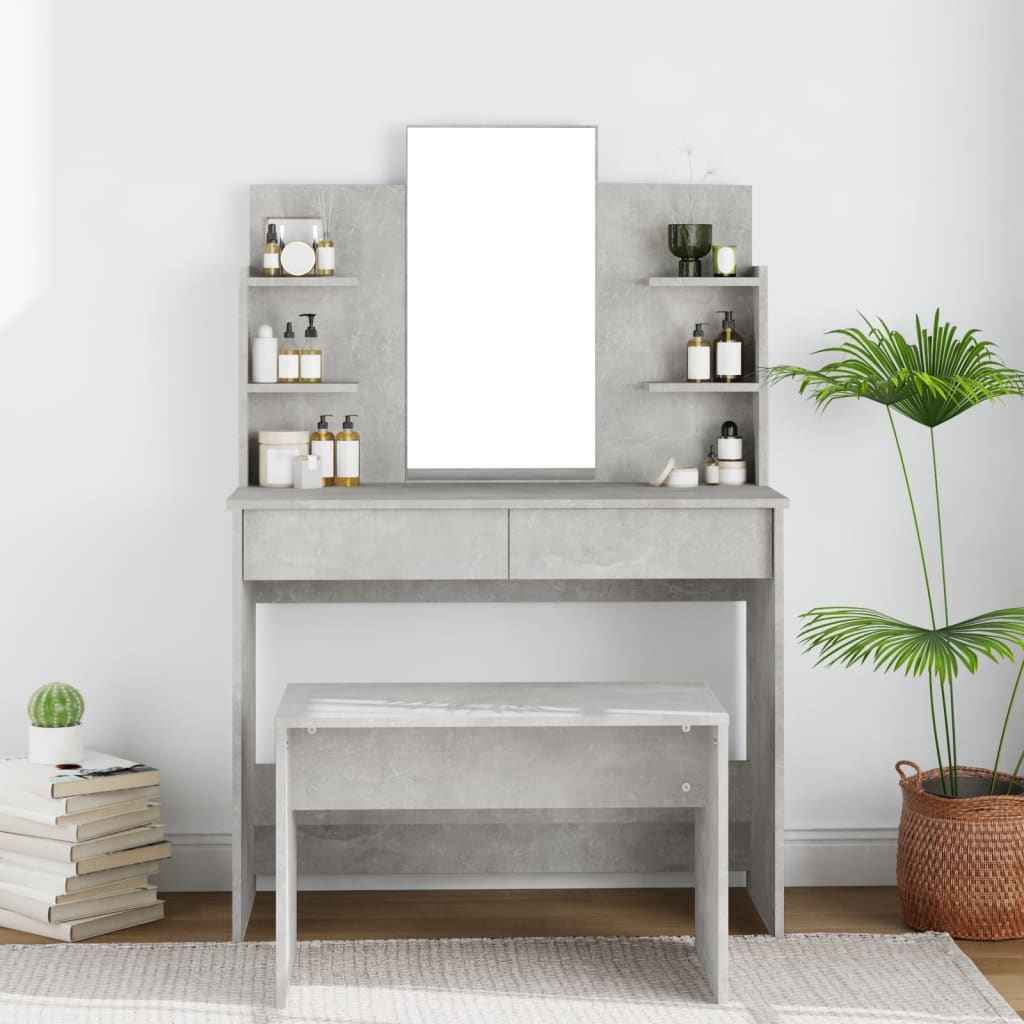 vidaXL Kaptafel met spiegel 96x40x142 cm wit