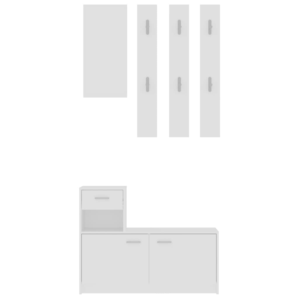 vidaXL Halmeubelset 100x25x76,5 cm bewerkt hout wit