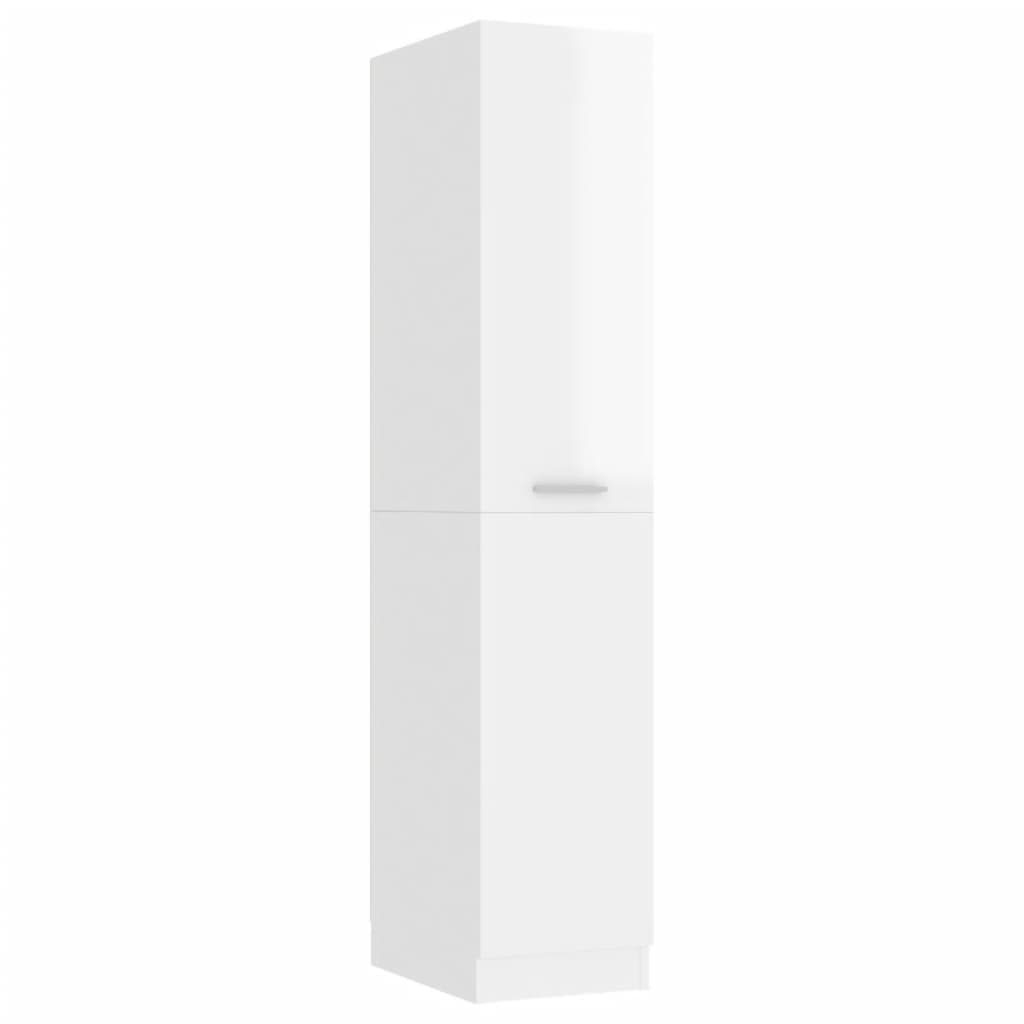 vidaXL Apothekerskast 30x42,5x150 cm bewerkt hout hoogglans wit
