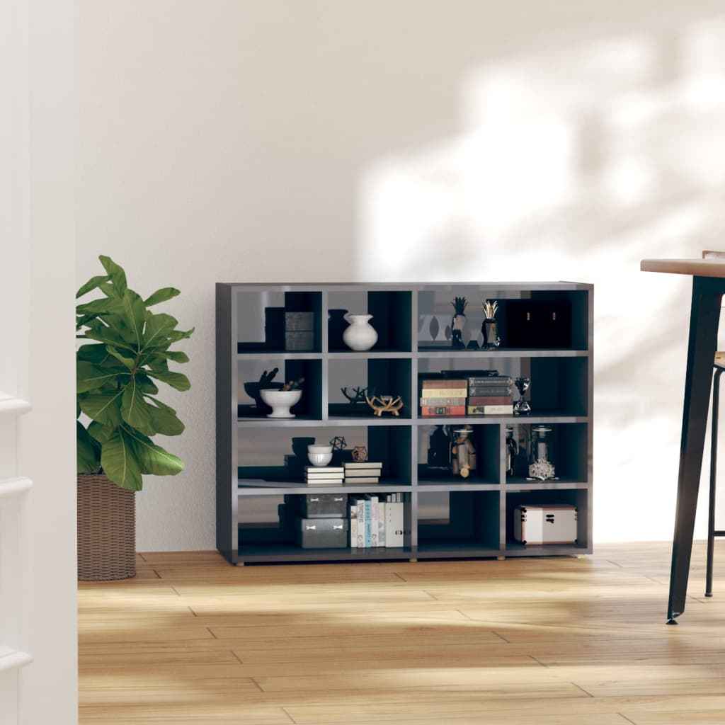 vidaXL Bijzetkast 97x32x72 cm bewerkt hout hoogglans grijs