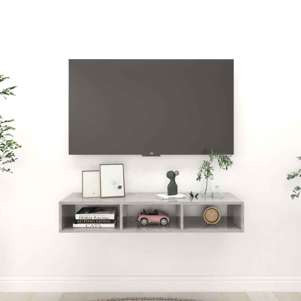 vidaXL Wandschap 102x30x17 cm bewerkt hout hoogglans grijs