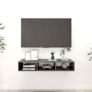 vidaXL Wandschap 102x30x17 cm bewerkt hout hoogglans grijs