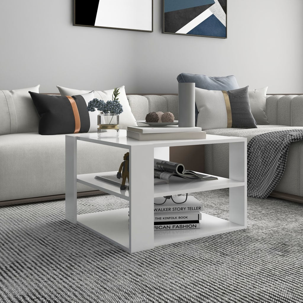 vidaXL Salontafel 60x60x40 cm bewerkt hout zwart