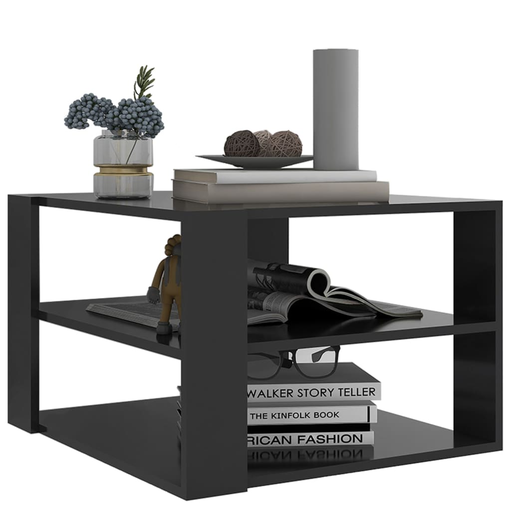 vidaXL Salontafel 60x60x40 cm bewerkt hout zwart