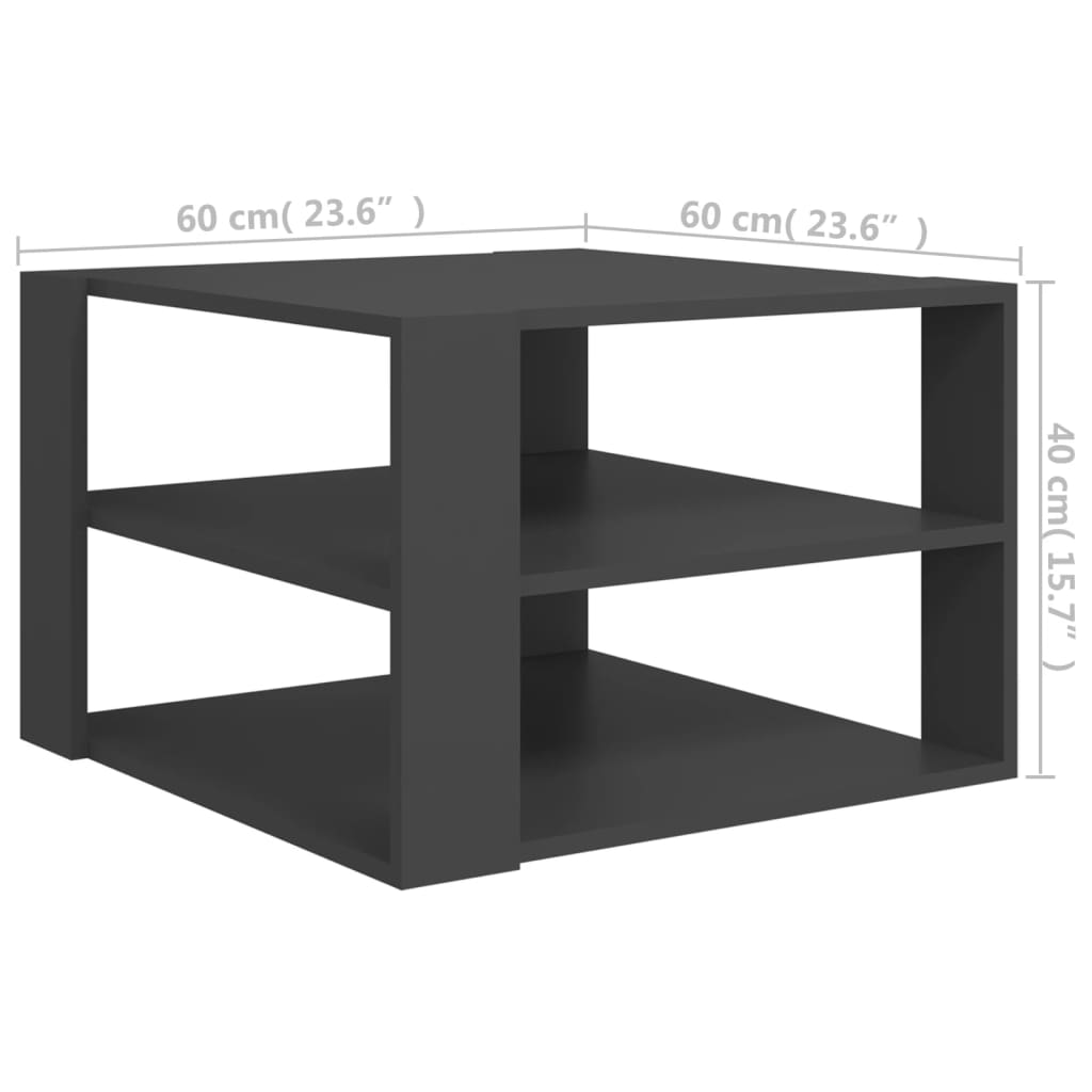 vidaXL Salontafel 60x60x40 cm bewerkt hout zwart