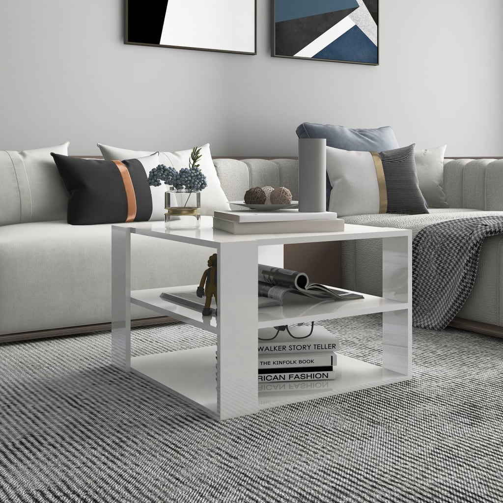 vidaXL Salontafel 60x60x40 cm bewerkt hout zwart