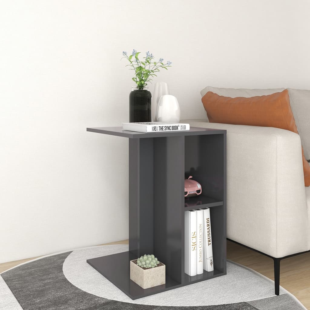 vidaXL Bijzettafel 60x40x45 cm spaanplaat zwart