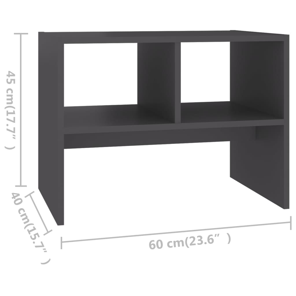 vidaXL Bijzettafel 60x40x45 cm spaanplaat zwart