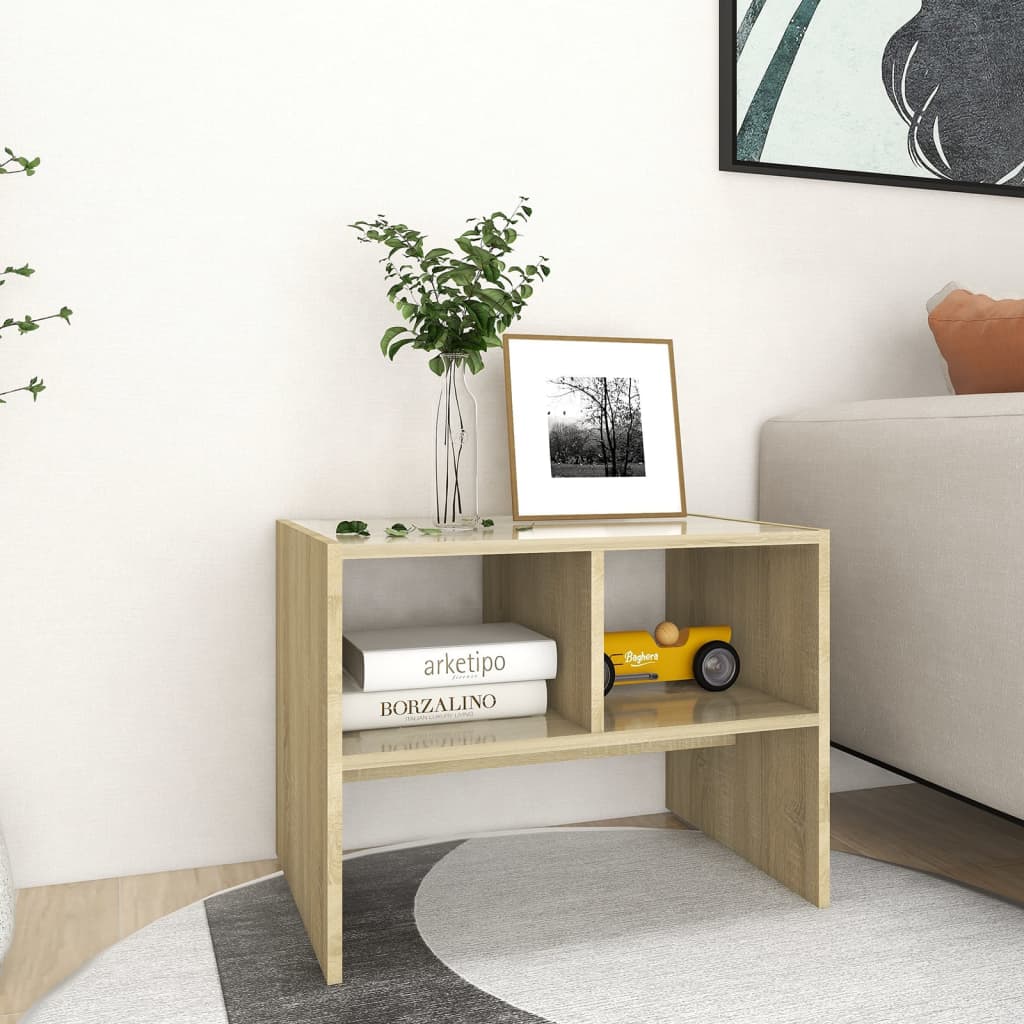 vidaXL Bijzettafel 60x40x45 cm spaanplaat zwart
