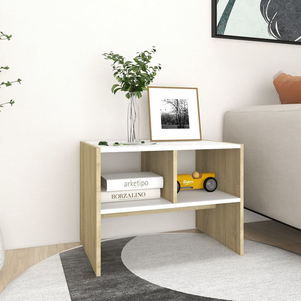 vidaXL Bijzettafel 60x40x45 cm spaanplaat zwart