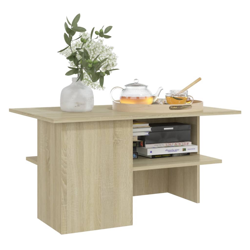 vidaXL Salontafel 90x60x46,5 cm bewerkt hout wit