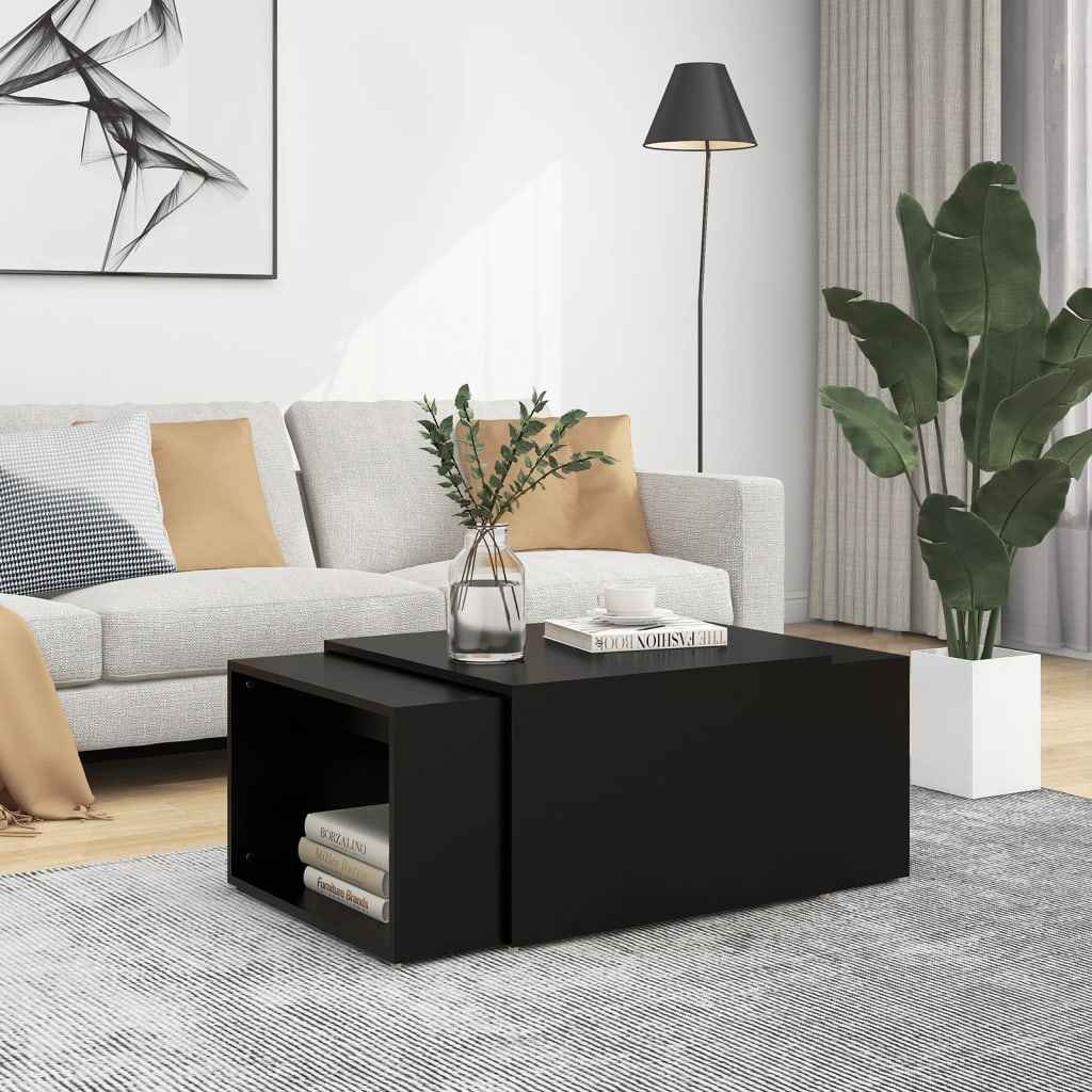 vidaXL 3-delige Salontafelset 60x60x38 cm bewerkt hout wit