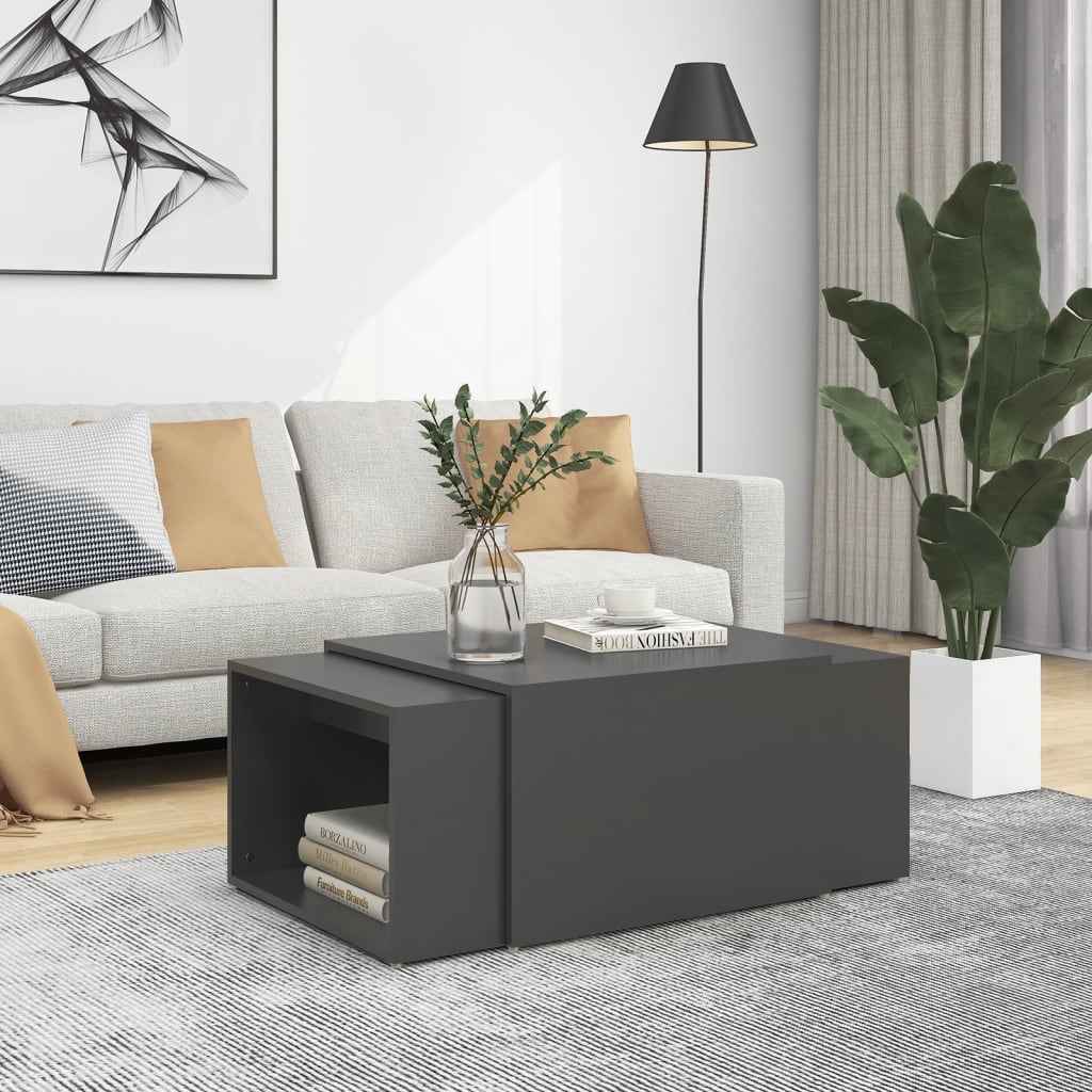 vidaXL 3-delige Salontafelset 60x60x38 cm bewerkt hout wit