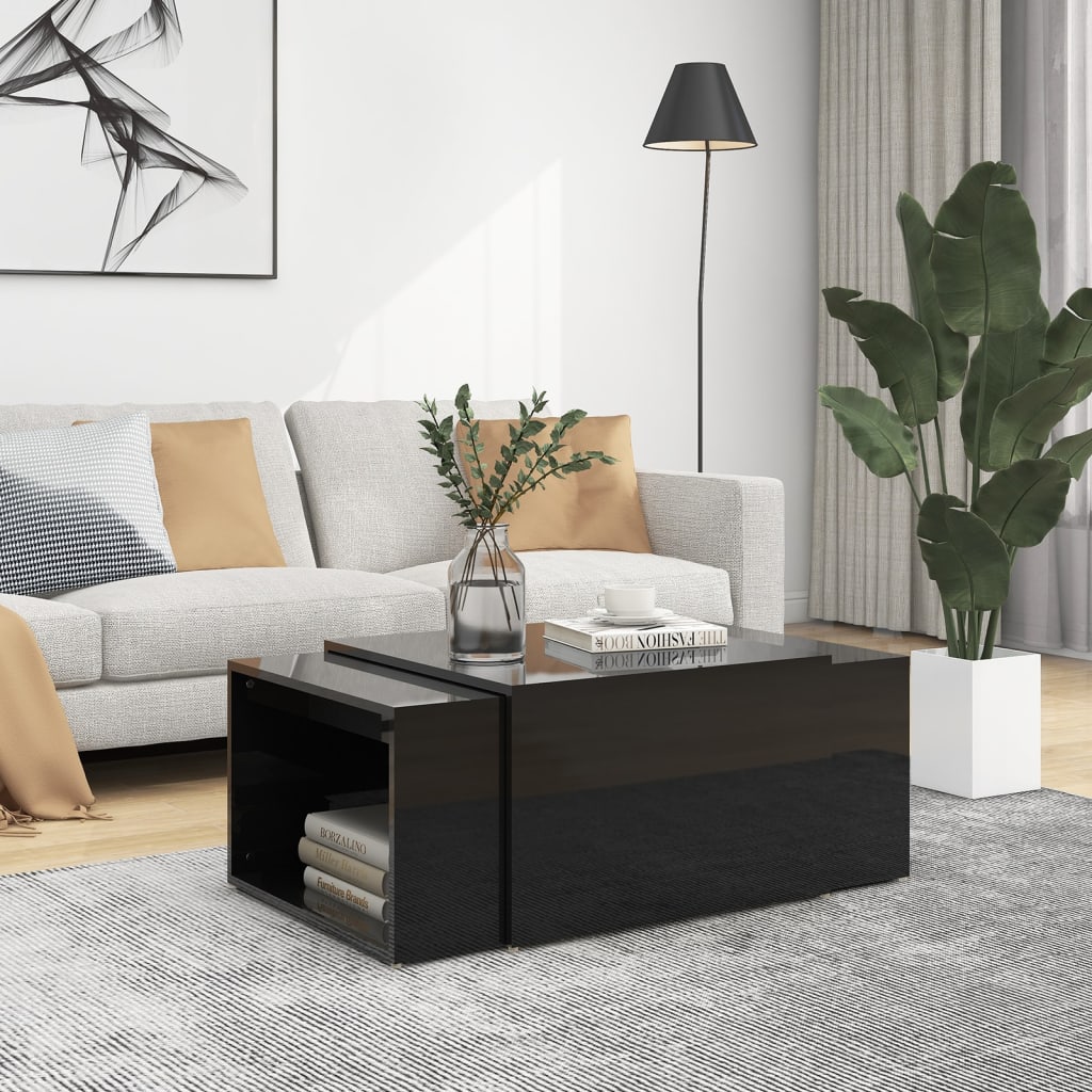 vidaXL 3-delige Salontafelset 60x60x38 cm bewerkt hout wit