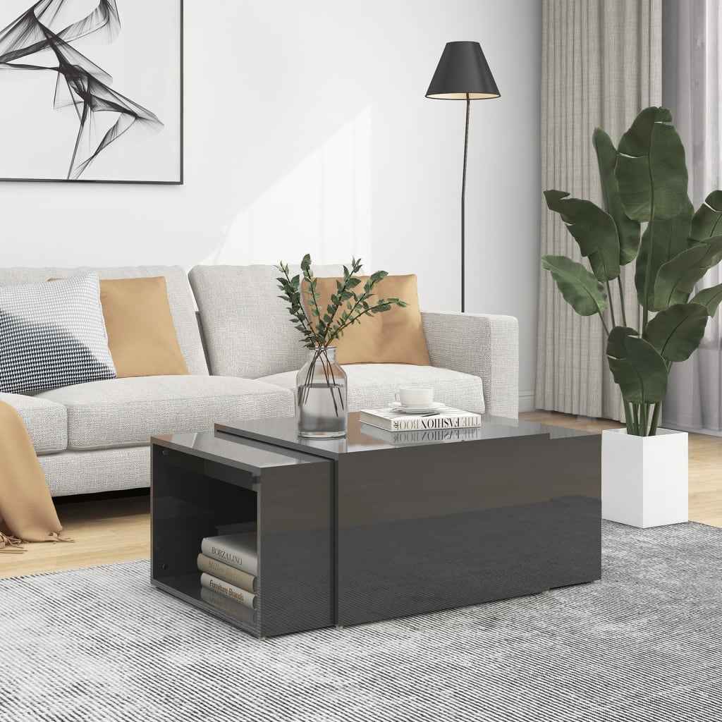 vidaXL 3-delige Salontafelset 60x60x38 cm bewerkt hout wit