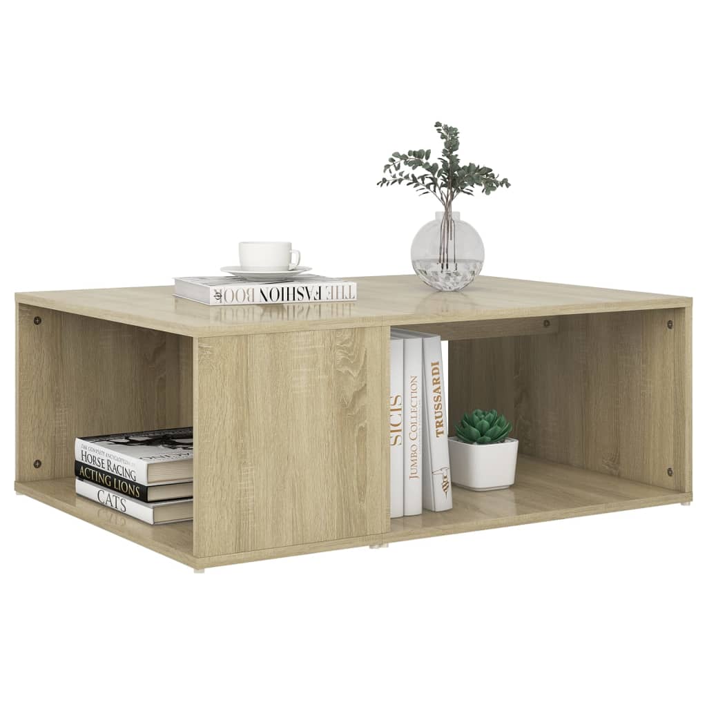 vidaXL Salontafel 90x67x33 cm bewerkt hout sonoma eikenkleurig - Aashly