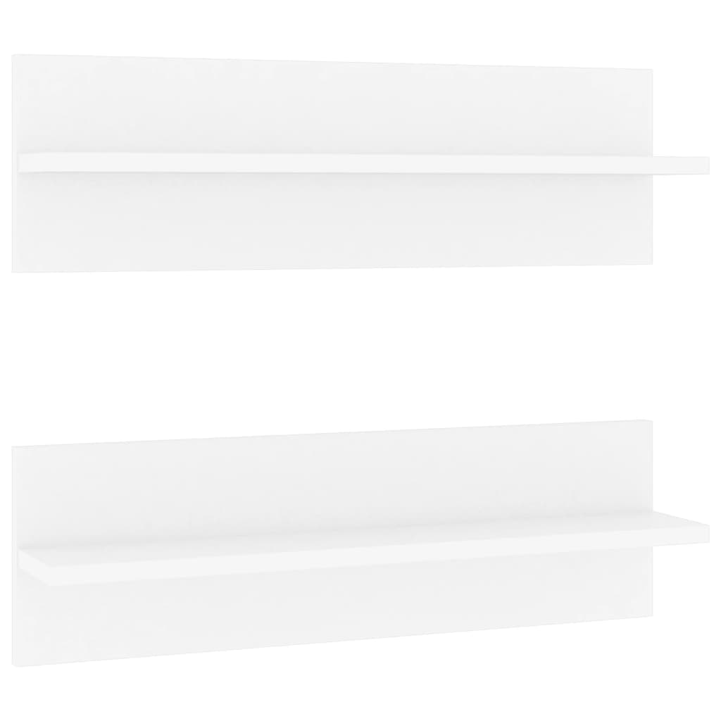vidaXL Wandschappen 2 st 60x11,5x18 cm bewerkt hout wit