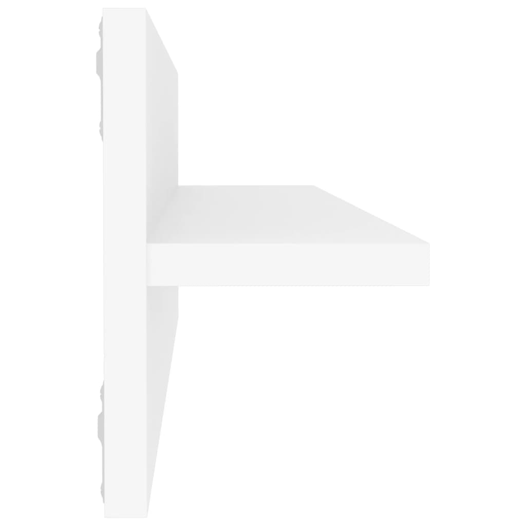 vidaXL Wandschappen 2 st 60x11,5x18 cm bewerkt hout wit