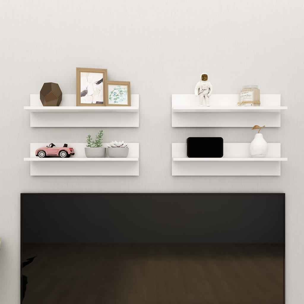 vidaXL Wandschappen 2 st 60x11,5x18 cm bewerkt hout wit