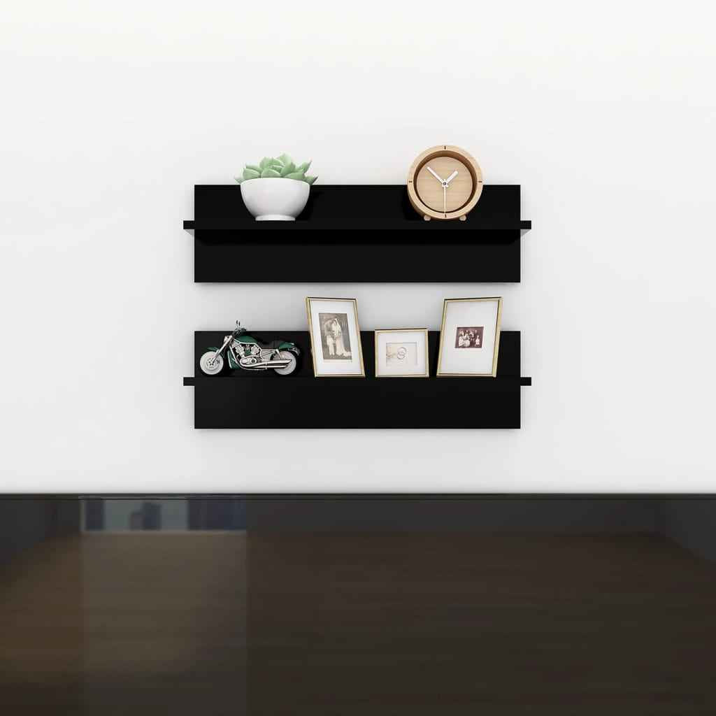 vidaXL Wandschappen 2 st 60x11,5x18 cm bewerkt hout wit