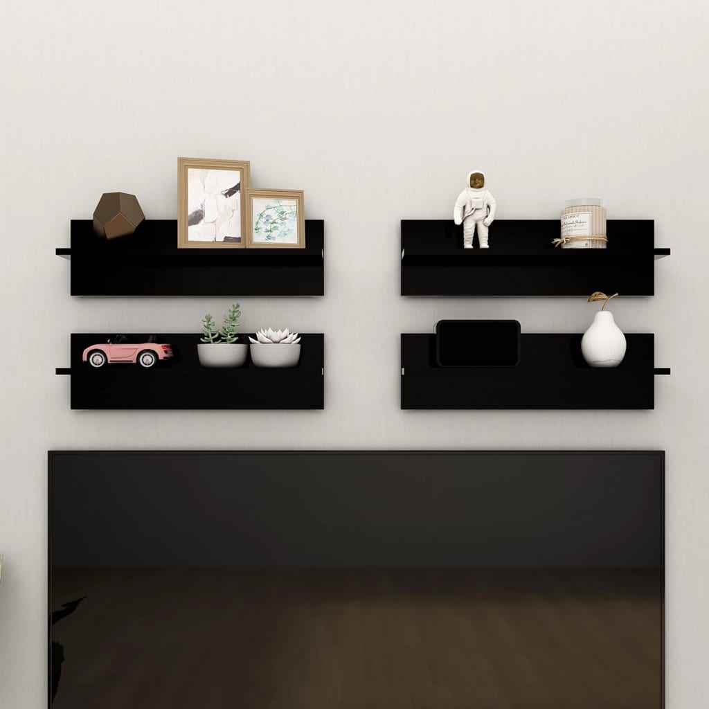 vidaXL Wandschappen 2 st 60x11,5x18 cm bewerkt hout wit