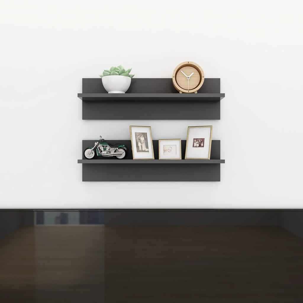 vidaXL Wandschappen 2 st 60x11,5x18 cm bewerkt hout wit