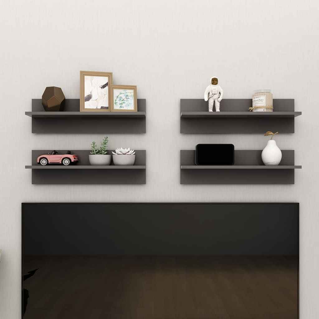 vidaXL Wandschappen 2 st 60x11,5x18 cm bewerkt hout wit