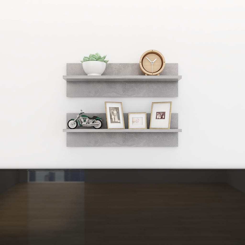 vidaXL Wandschappen 2 st 60x11,5x18 cm bewerkt hout wit