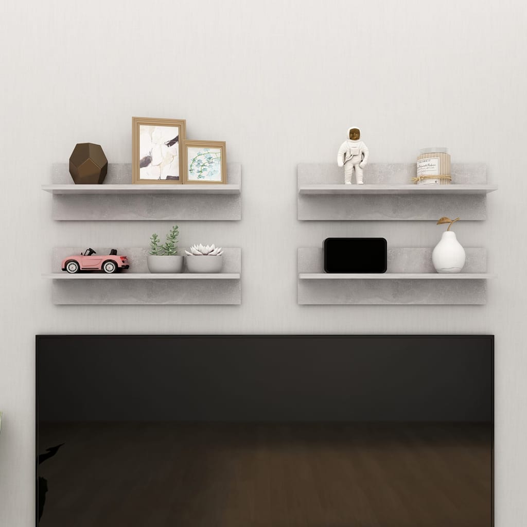vidaXL Wandschappen 2 st 60x11,5x18 cm bewerkt hout wit