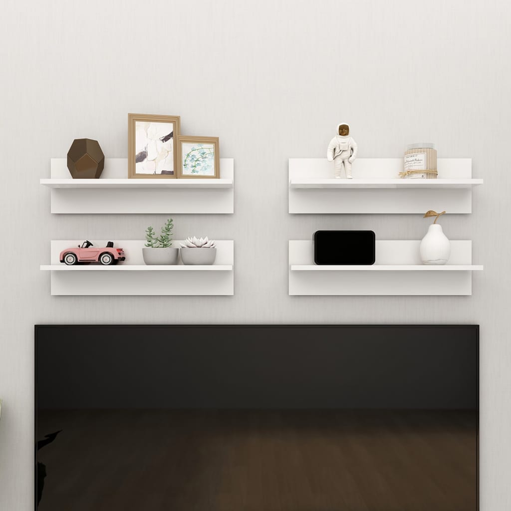 vidaXL Wandschappen 2 st 60x11,5x18 cm bewerkt hout wit