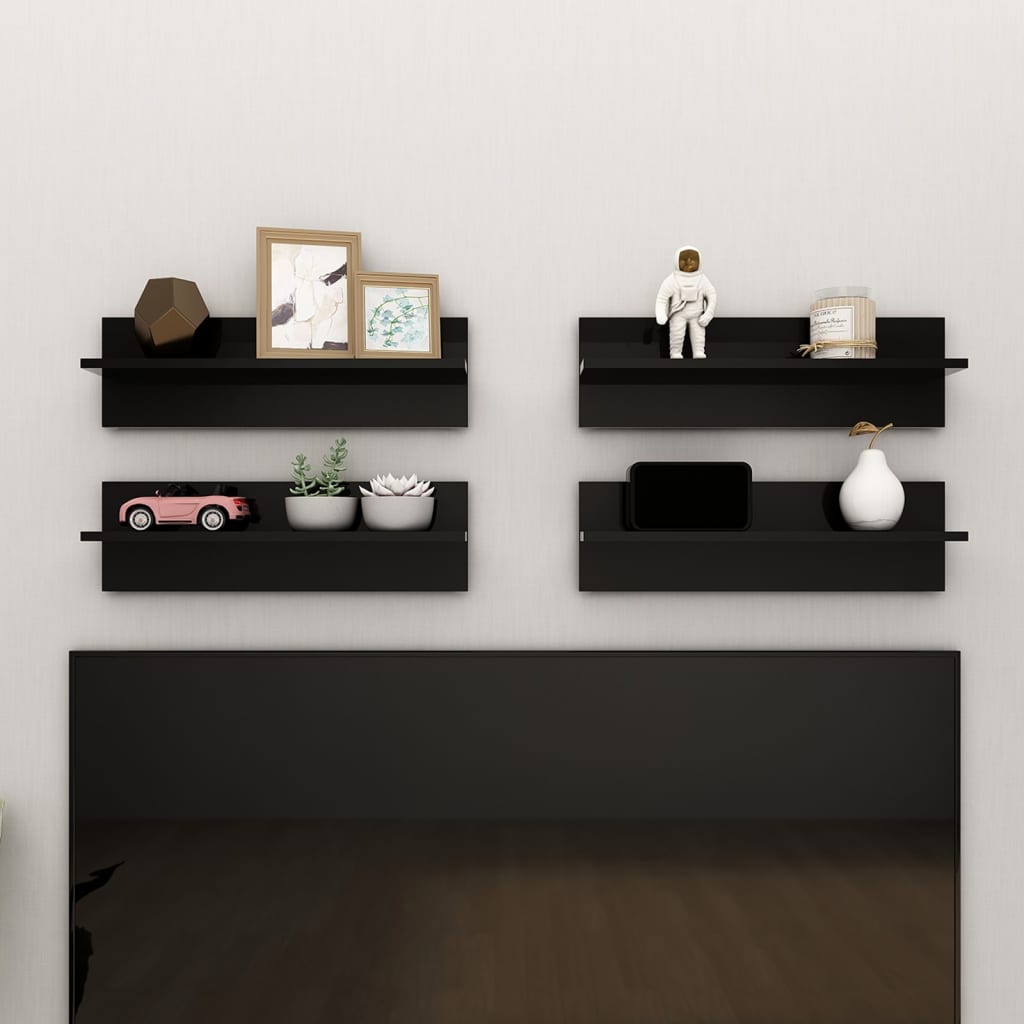 vidaXL Wandschappen 2 st 60x11,5x18 cm bewerkt hout wit