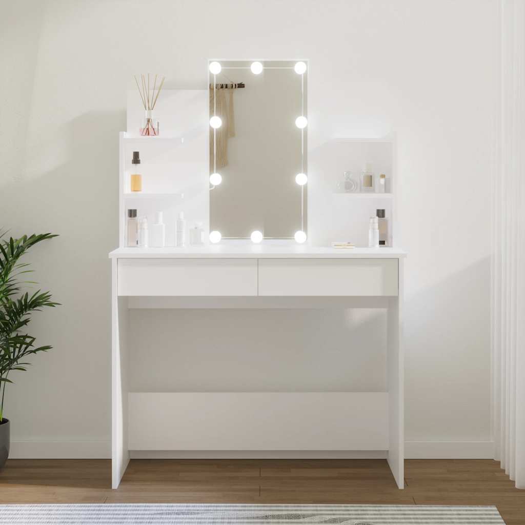 vidaXL Kaptafel met LED-verlichting 96x40x142 cm grijs sonoma eiken