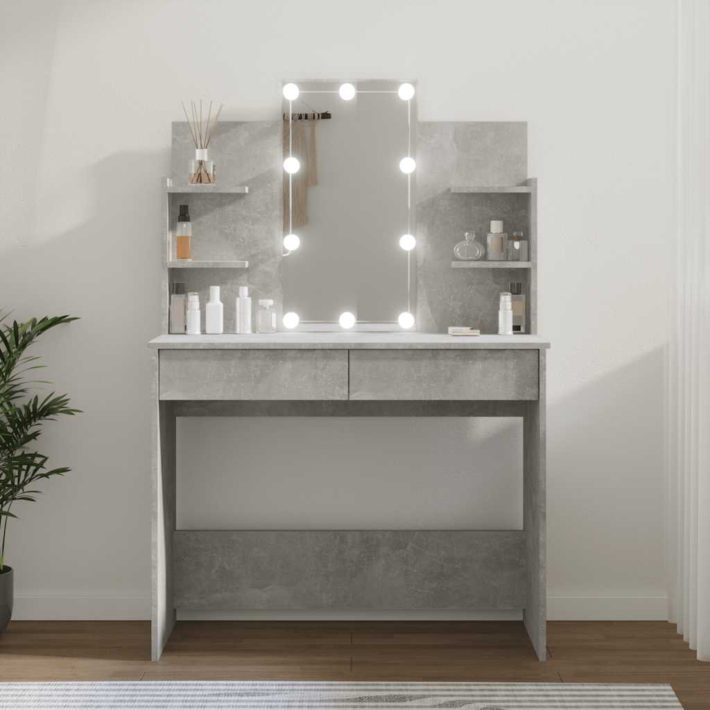 vidaXL Kaptafel met LED-verlichting 96x40x142 cm grijs sonoma eiken