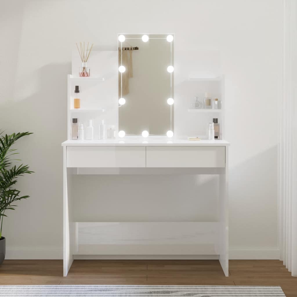 vidaXL Kaptafel met LED-verlichting 96x40x142 cm grijs sonoma eiken