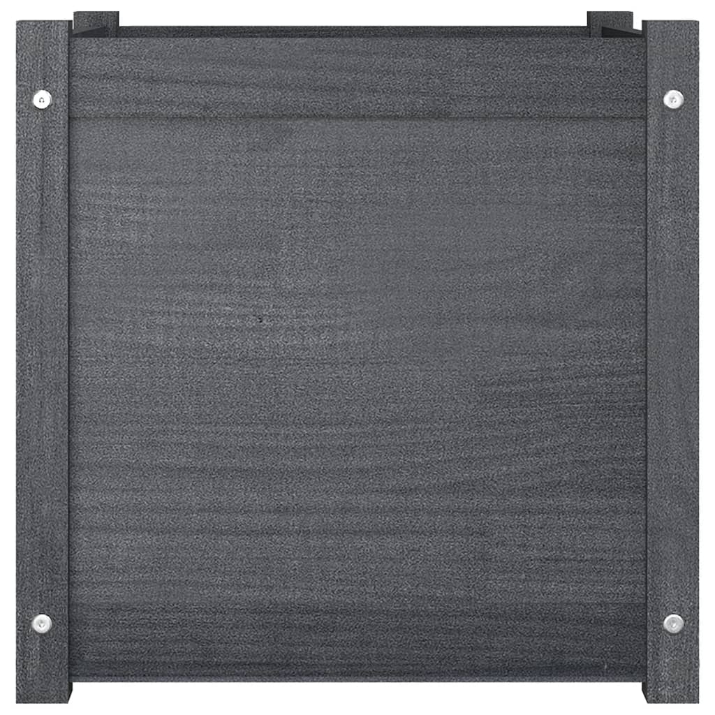 vidaXL Plantenbak 50x50x50 cm massief grenenhout grijs