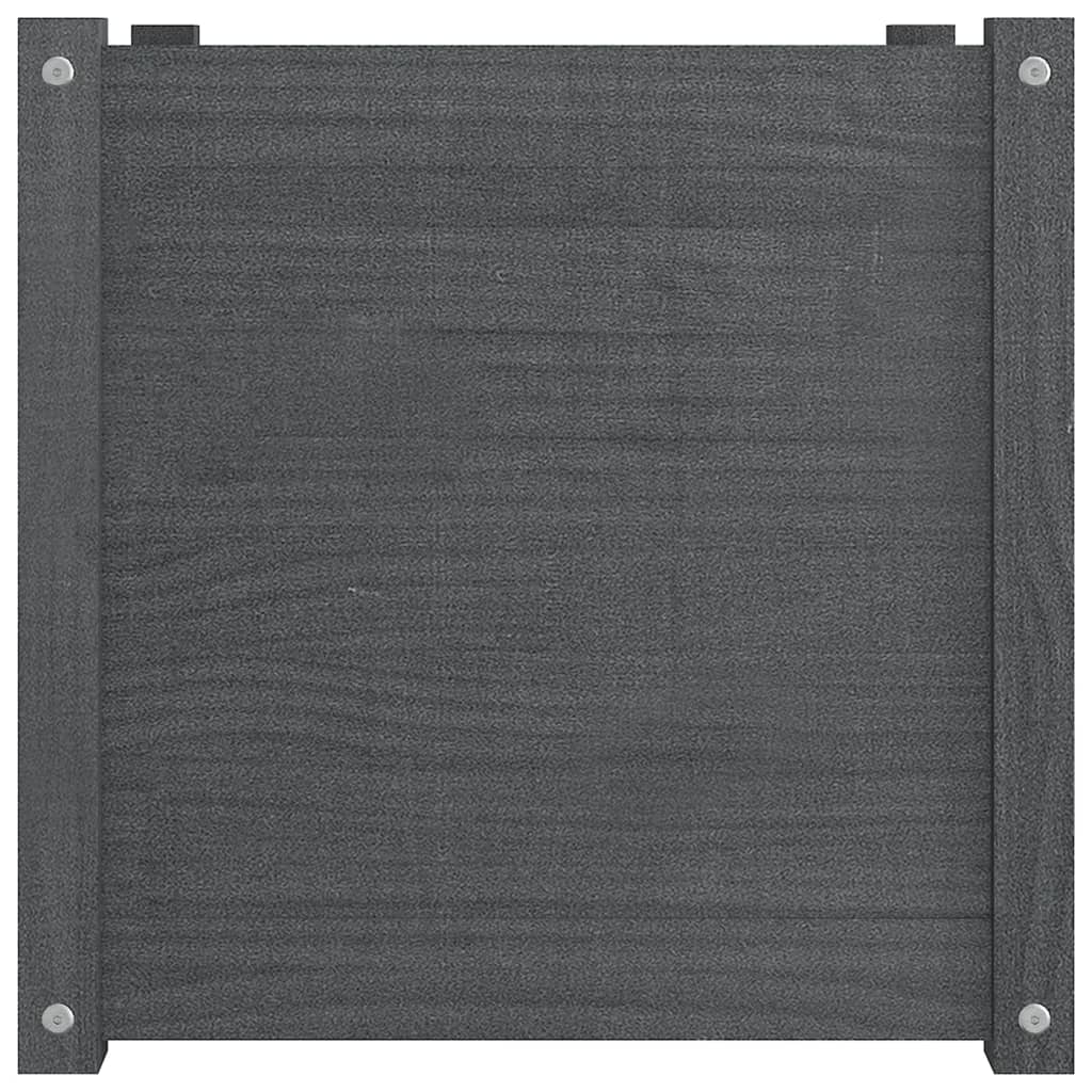 vidaXL Plantenbak 50x50x50 cm massief grenenhout grijs