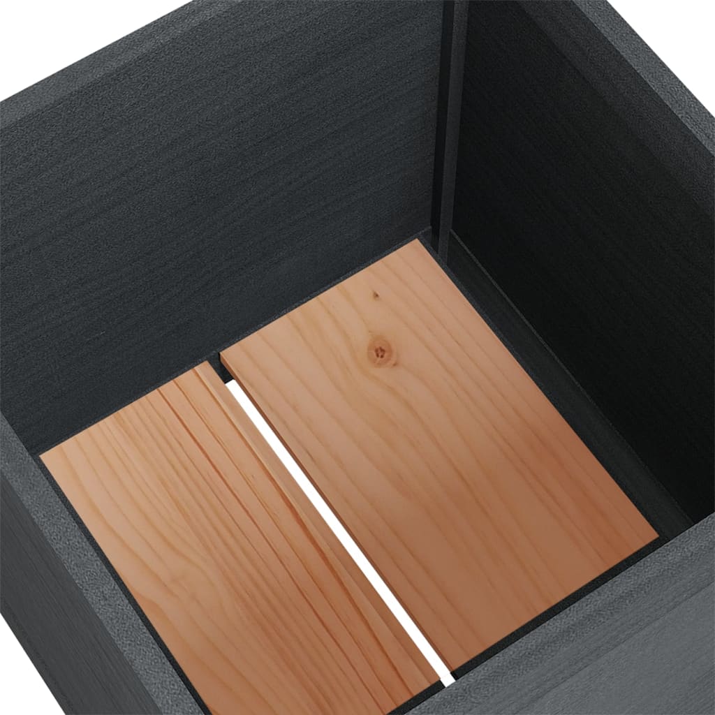 vidaXL Plantenbak 50x50x50 cm massief grenenhout grijs