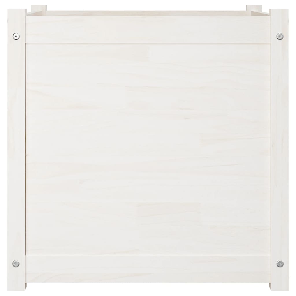 vidaXL Plantenbakken 2 st 60x60x60 cm massief grenenhout wit