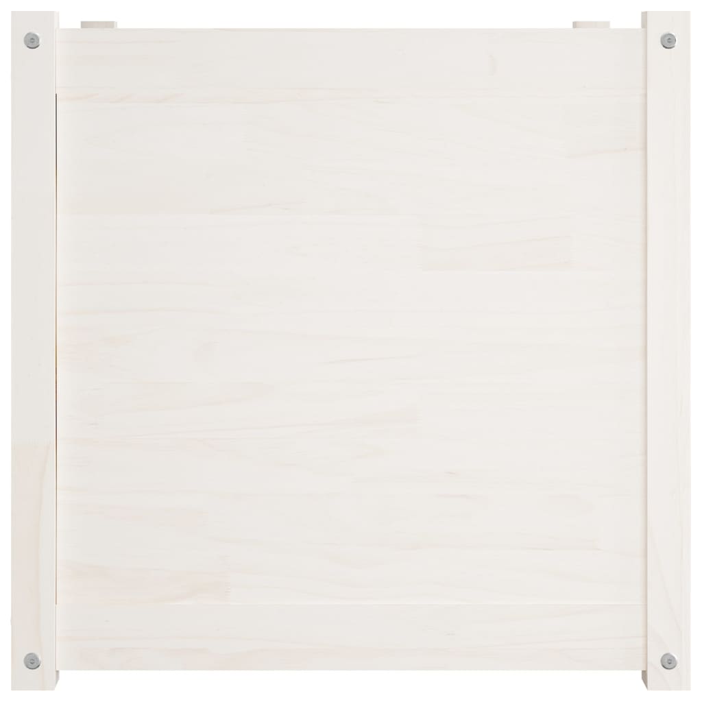 vidaXL Plantenbakken 2 st 60x60x60 cm massief grenenhout wit