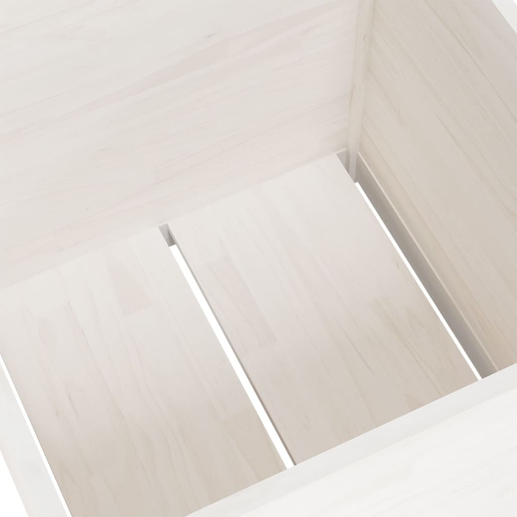 vidaXL Plantenbakken 2 st 60x60x60 cm massief grenenhout wit