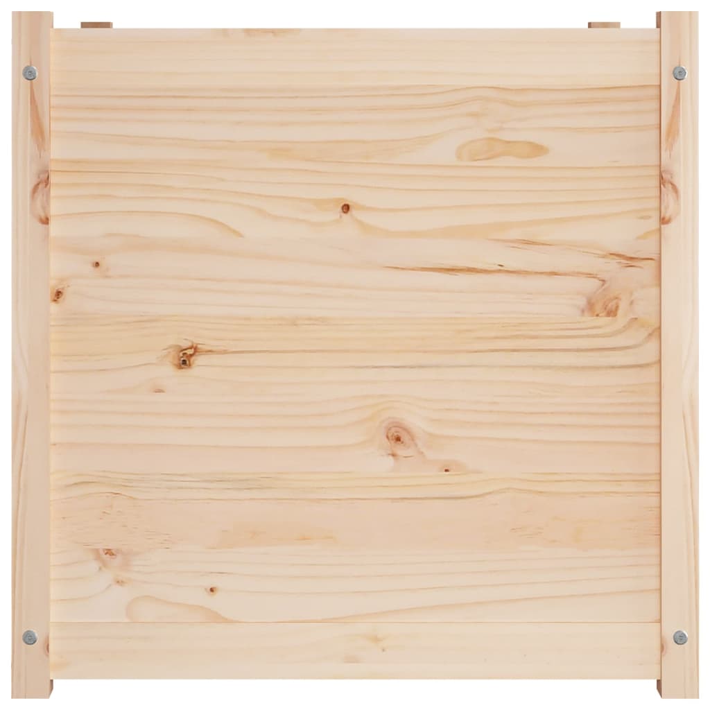 vidaXL Plantenbak 70x70x70 cm massief grenenhout grijs
