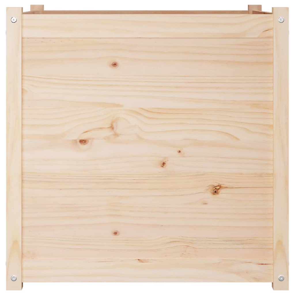 vidaXL Plantenbak 70x70x70 cm massief grenenhout grijs