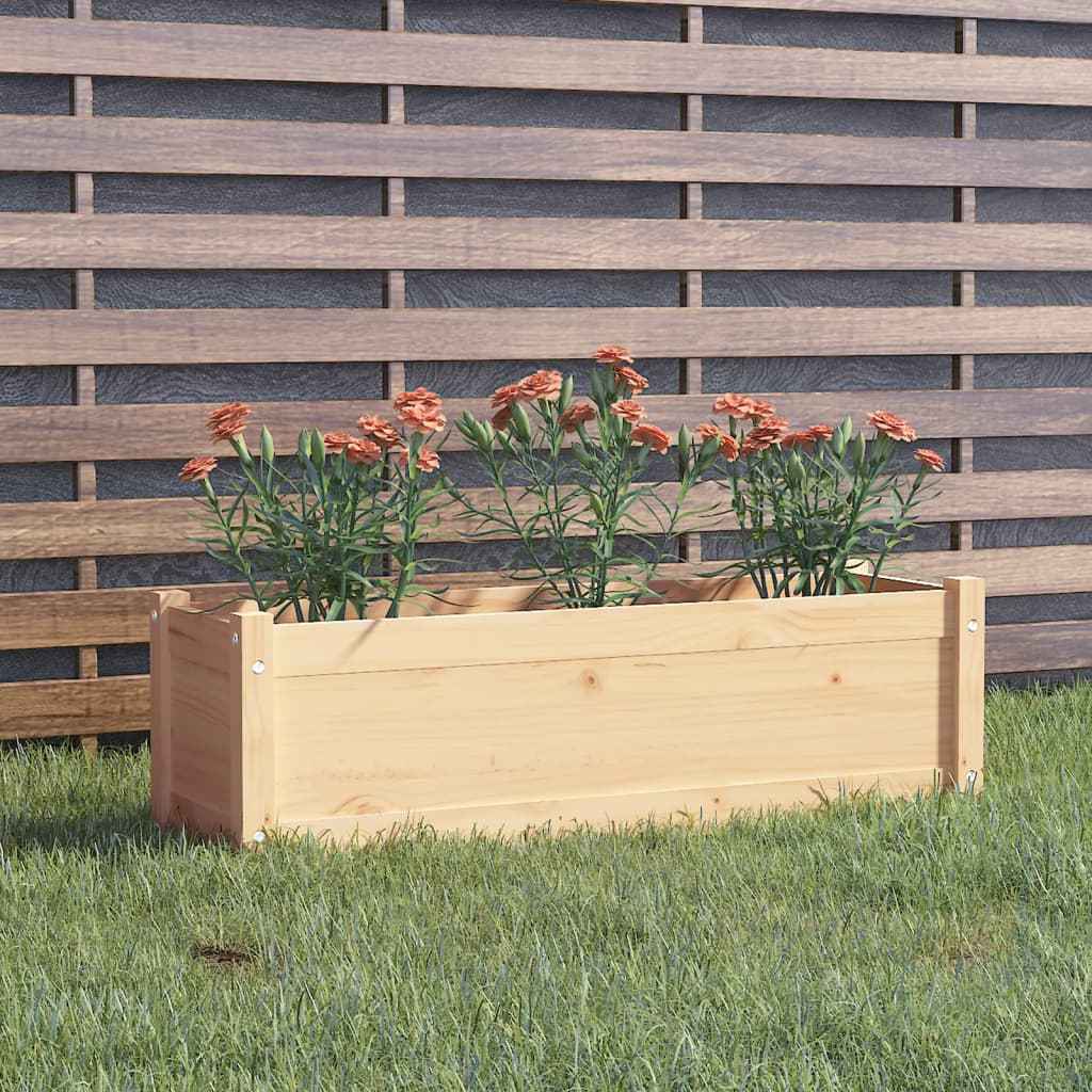 vidaXL Plantenbak 100x31x31 cm massief grenenhout grijs