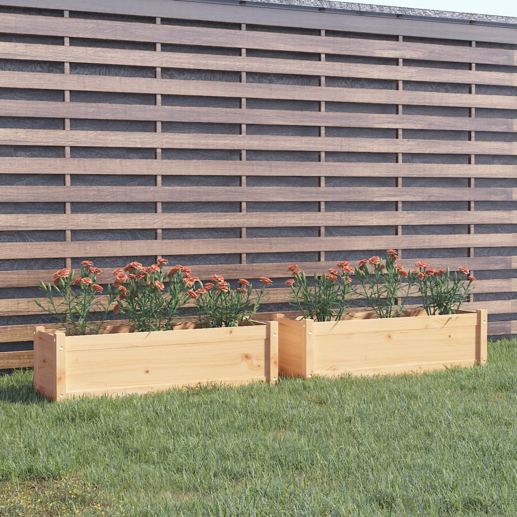 vidaXL Plantenbak 100x31x31 cm massief grenenhout grijs