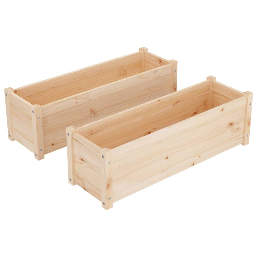 vidaXL Plantenbak 100x31x31 cm massief grenenhout grijs