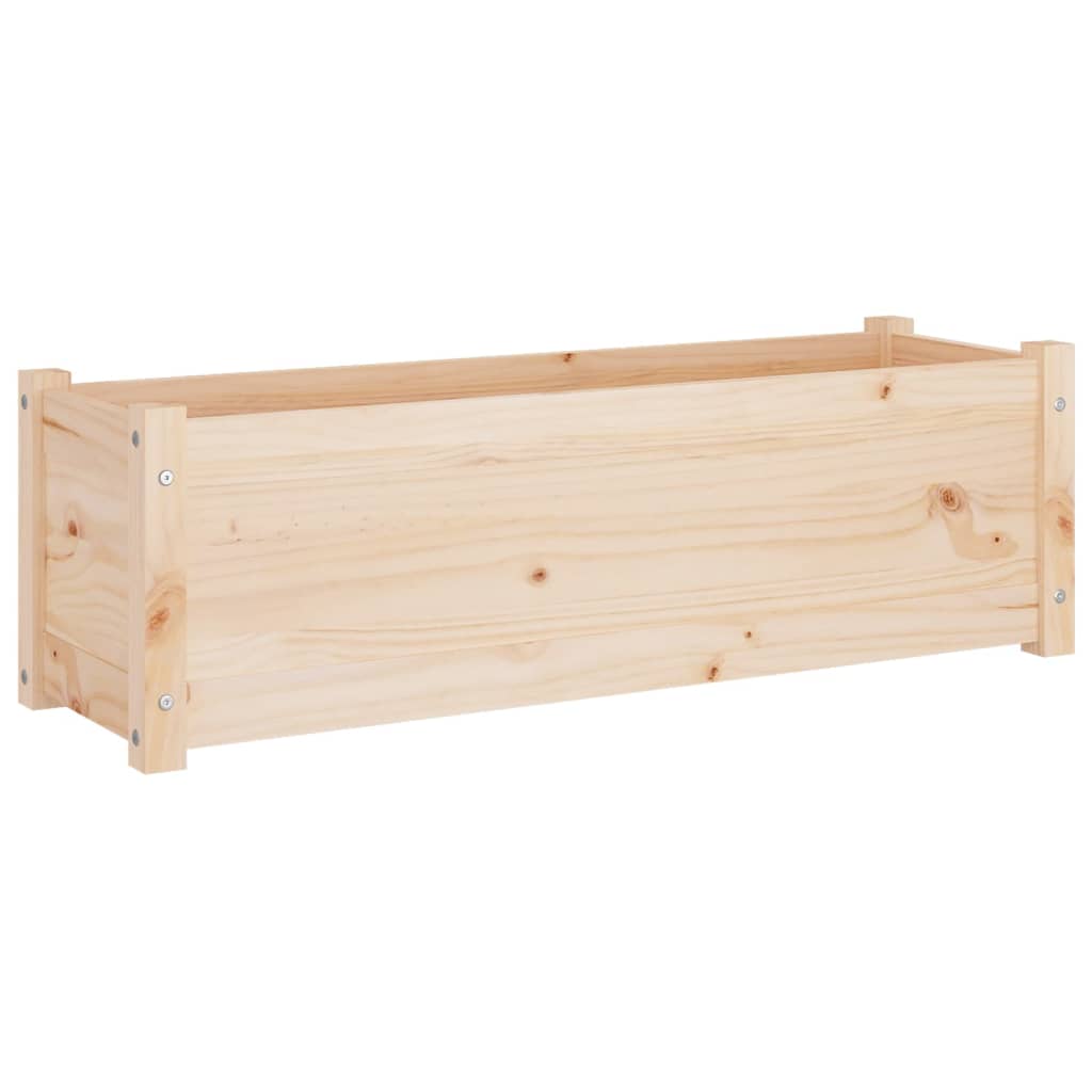 vidaXL Plantenbak 100x31x31 cm massief grenenhout grijs