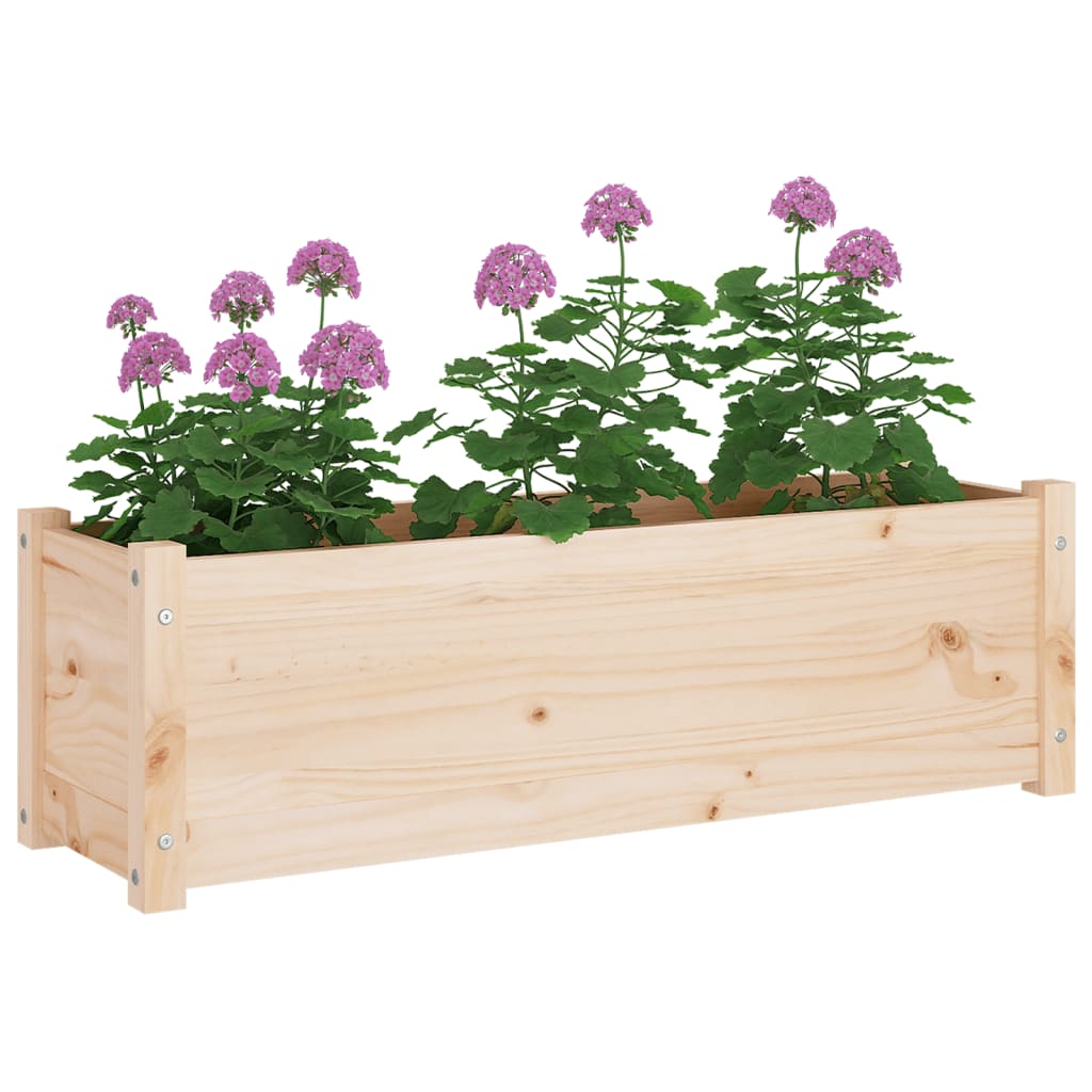 vidaXL Plantenbak 100x31x31 cm massief grenenhout grijs