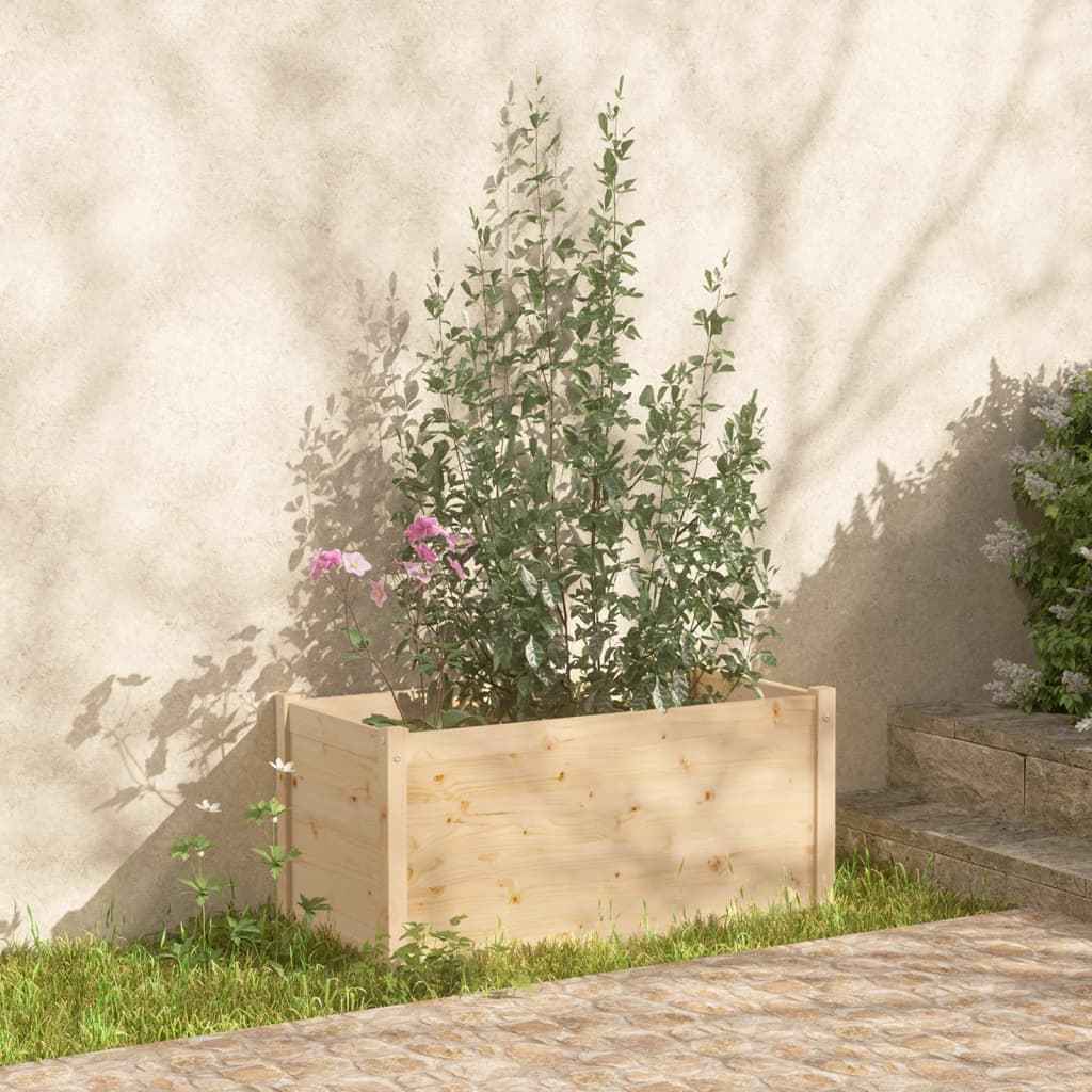 vidaXL Plantenbak 100x50x50 cm massief grenenhout grijs