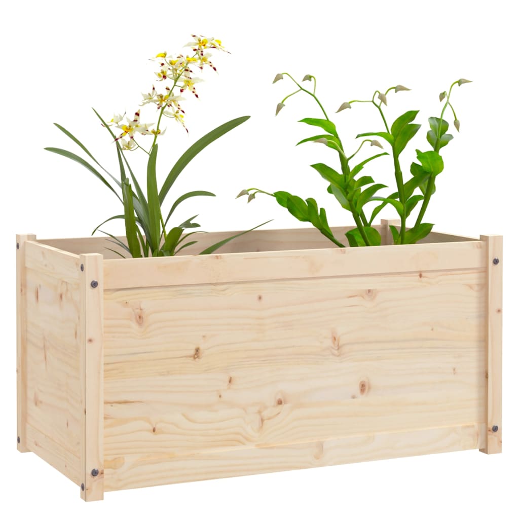 vidaXL Plantenbak 100x50x50 cm massief grenenhout grijs