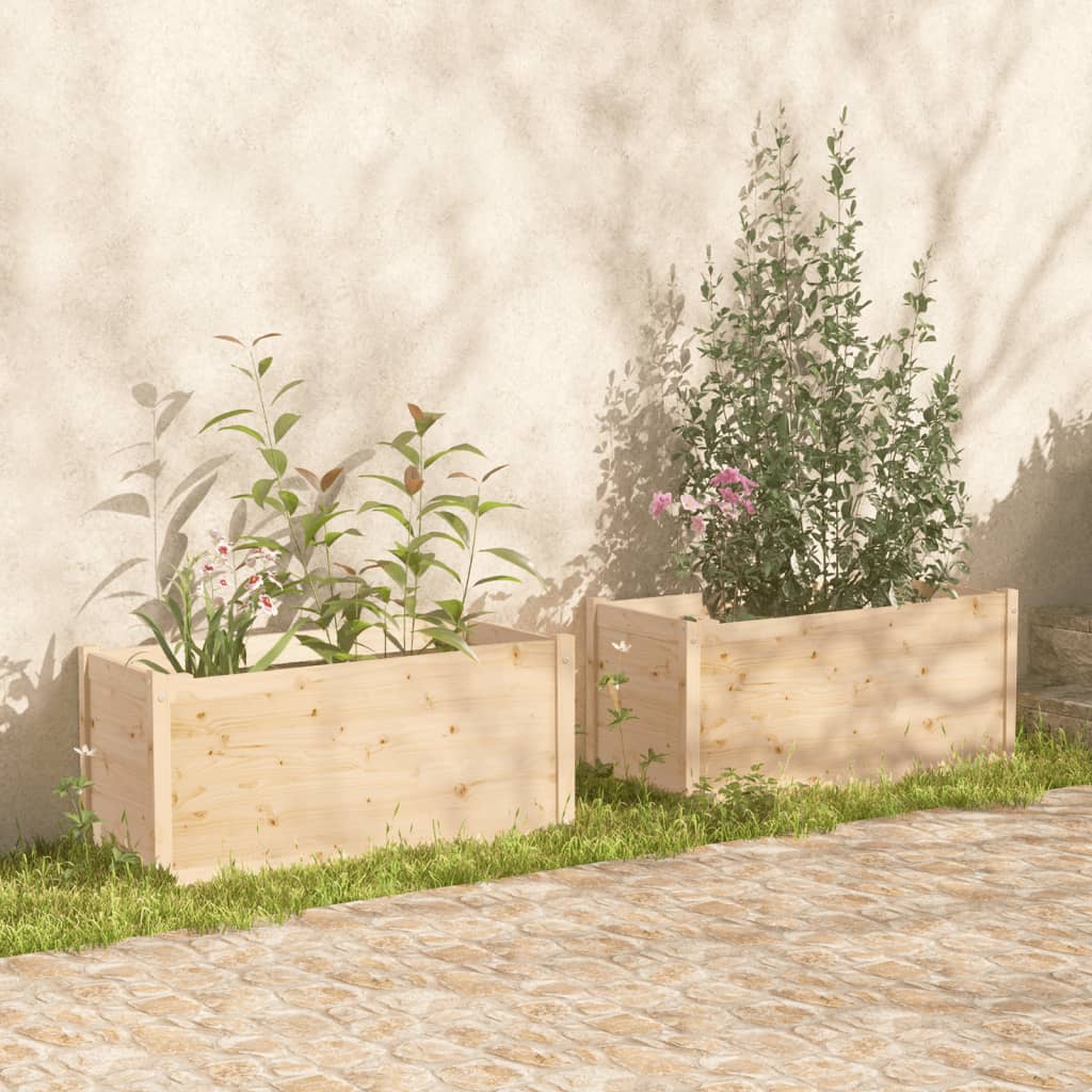 vidaXL Plantenbak 100x50x50 cm massief grenenhout grijs